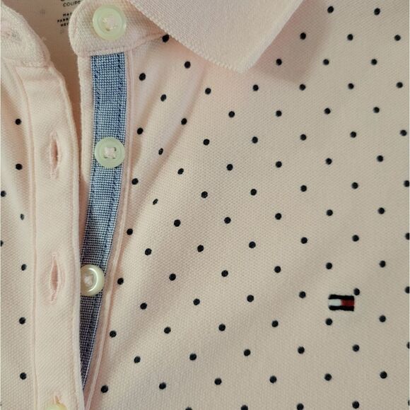 Tommy Hilfiger Classic Fit Pink Dotted Women's Polo - Picture 10 of 15